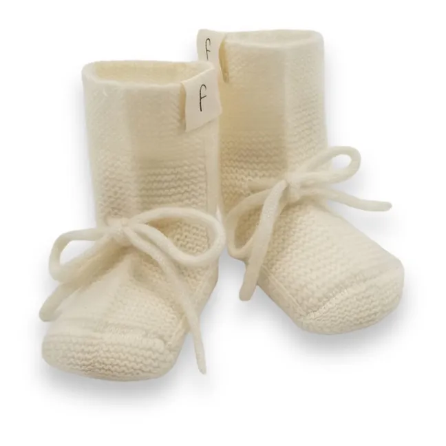 Chaussons Tricot Coton Bio | Ivoire