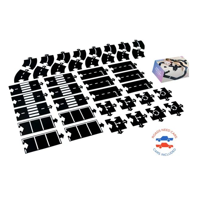 Rennstrecke King of the Road mit 2 Autos - 40 Teile