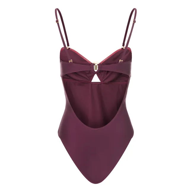 Maillot de bain 1 pièce Bandeau | Aubergine