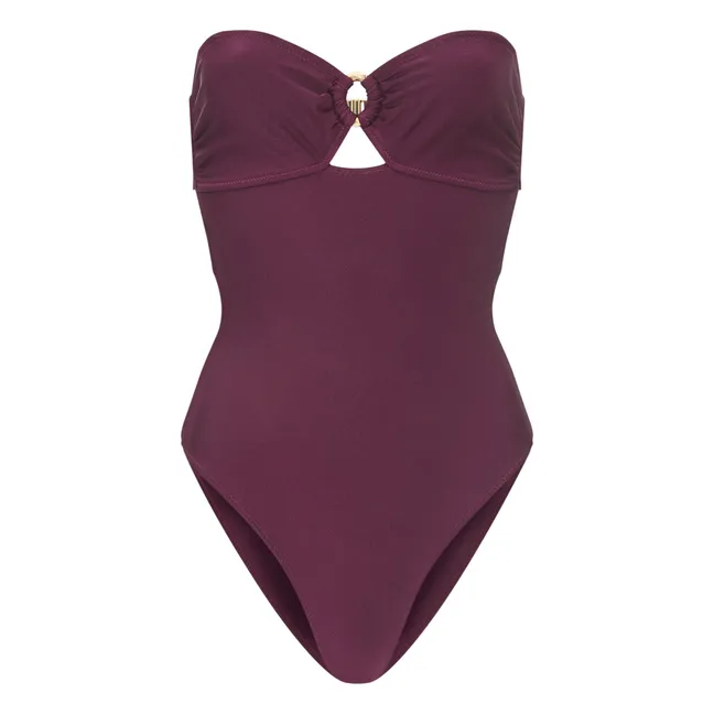 Maillot de bain 1 pièce Bandeau | Aubergine