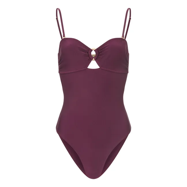 Maillot de bain 1 pièce Bandeau | Aubergine