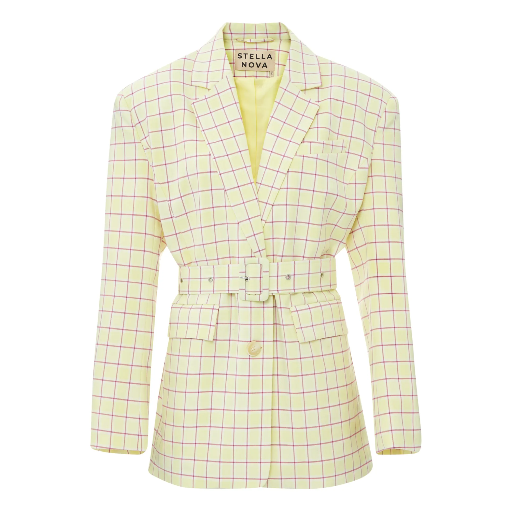 Stella Nova Lemon Yellow Mirella Checked Blazer
