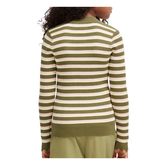 Striped jumper | Khaki