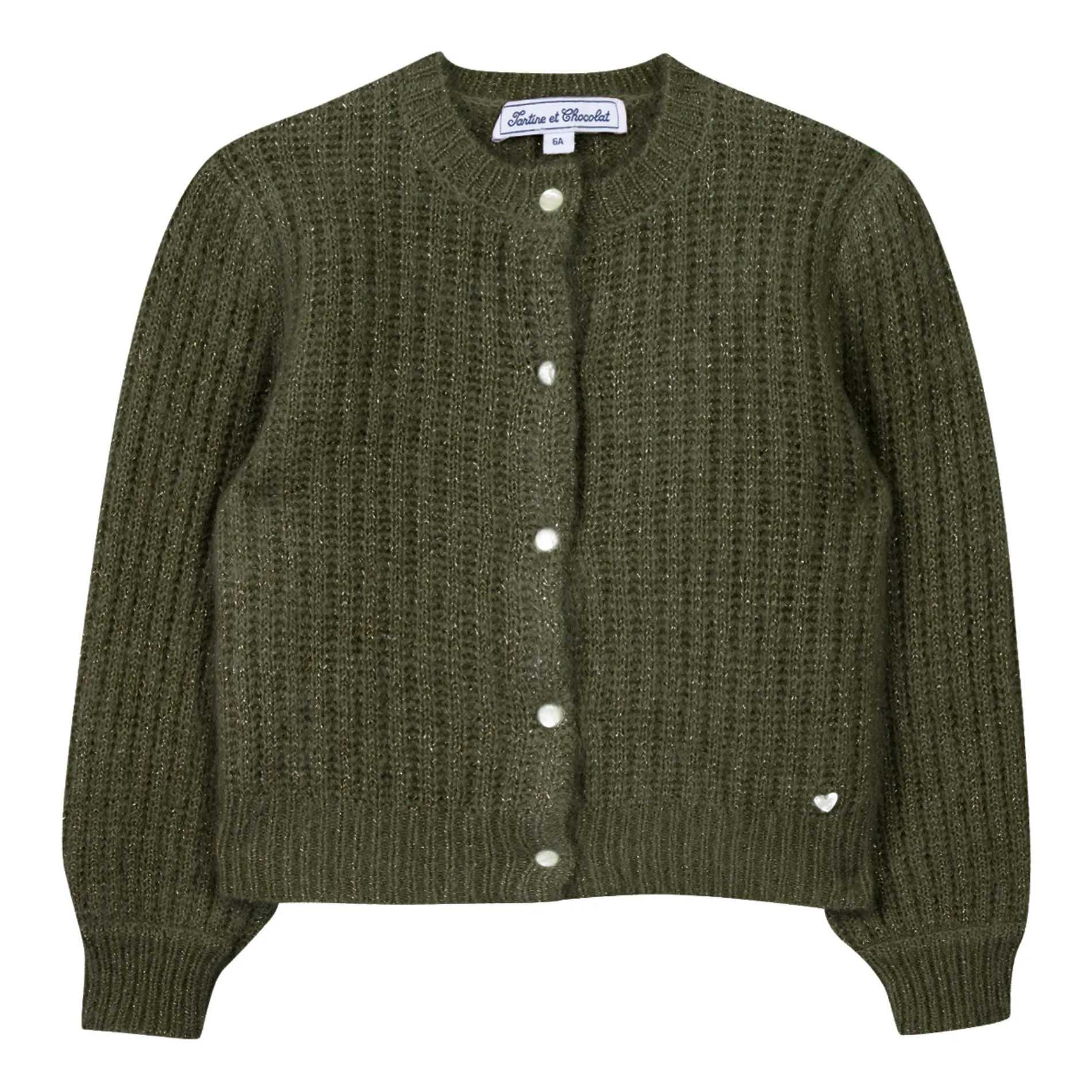 Tartine Et Chocolat Khaki Lurex Cardigan