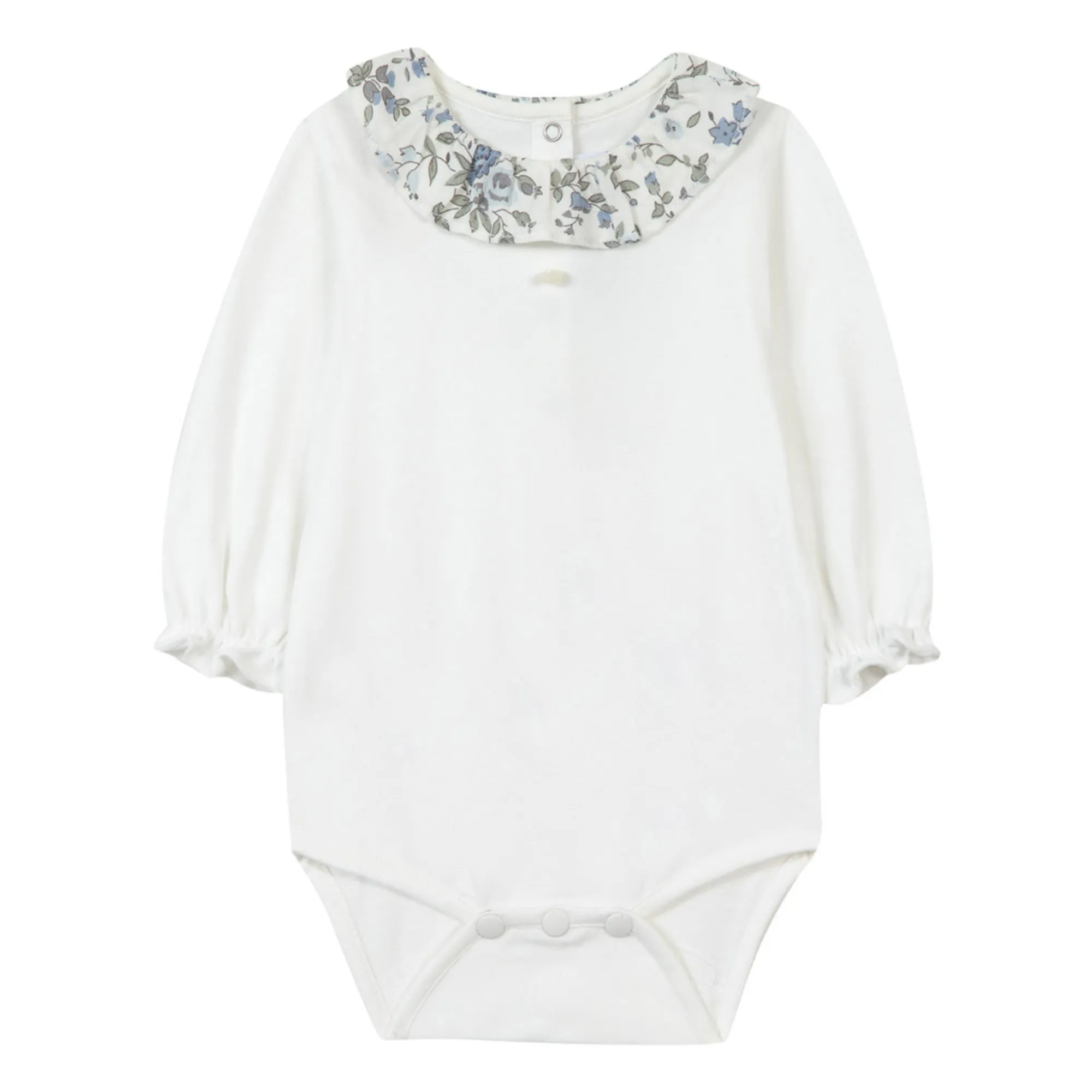 Tartine Et Chocolat Ecru Floral Collar Bodysuit