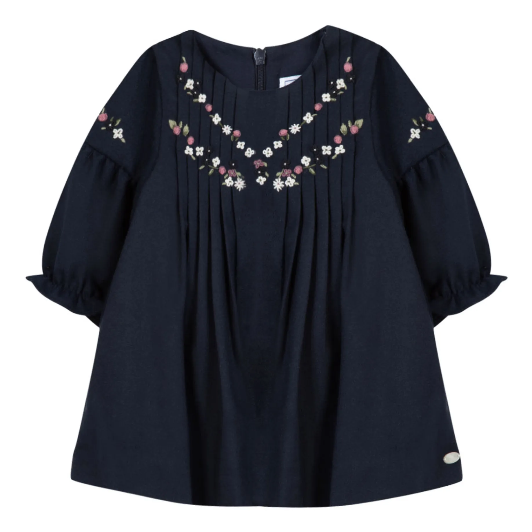 Tartine Et Chocolat Navy Blue Embroidered Dress