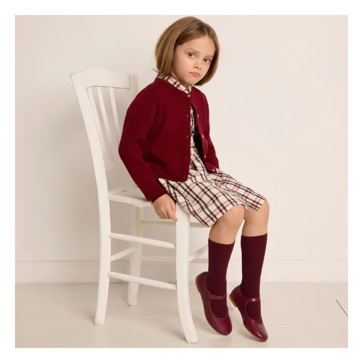 Cotton and Cashmere Diva Cardigan | Burgundy- Product image n°1