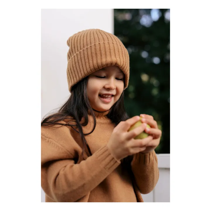 Bonnet Mérinos Cachemire Carly | Camel- Image produit n°1
