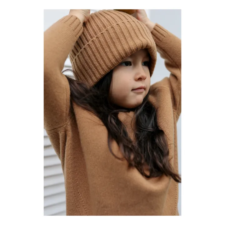 Bonnet Mérinos Cachemire Carly | Camel- Image produit n°2