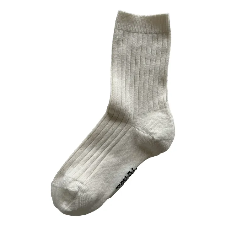 Chaussettes Cachemire Ajourées Max | Crème- Image produit n°0