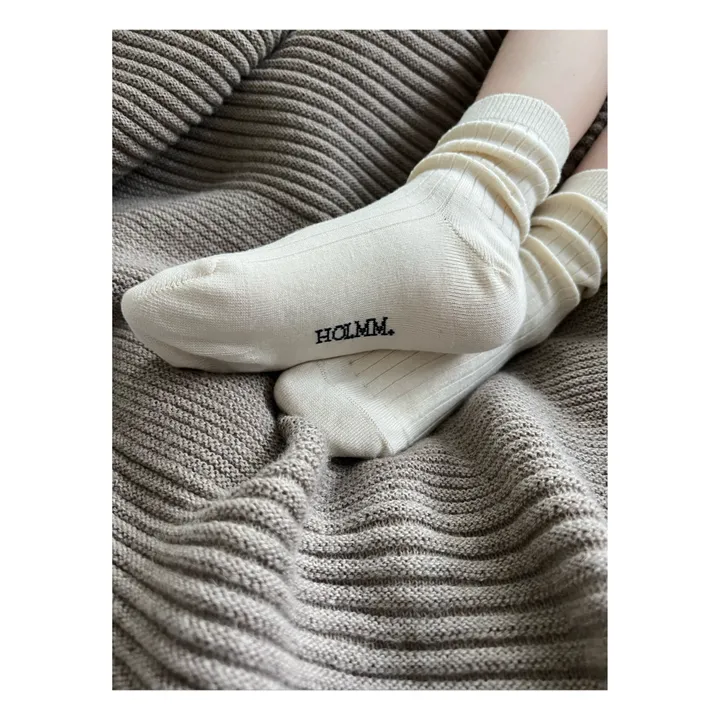 Chaussettes Cachemire Ajourées Max | Crème- Image produit n°2