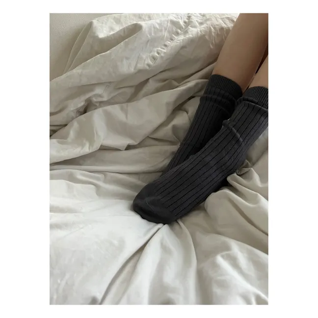 Calcetines de cachemira calados Max | Gris Antracita