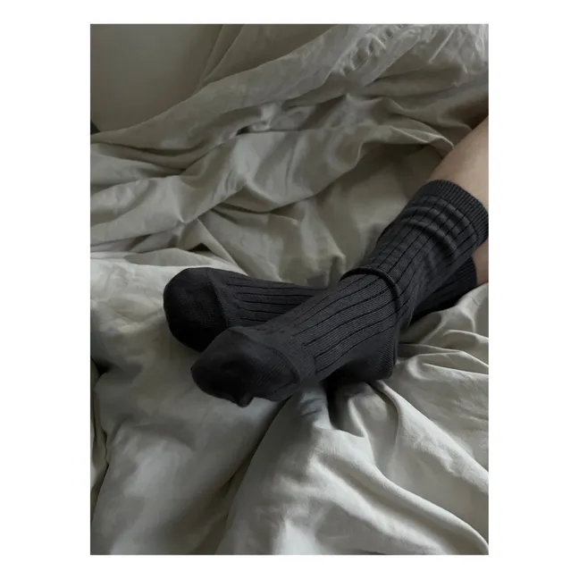 Calcetines de cachemira calados Max | Gris Antracita