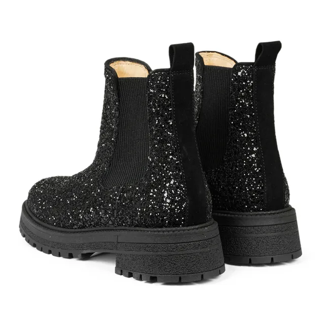 Glitter Chelsea Boots | Black