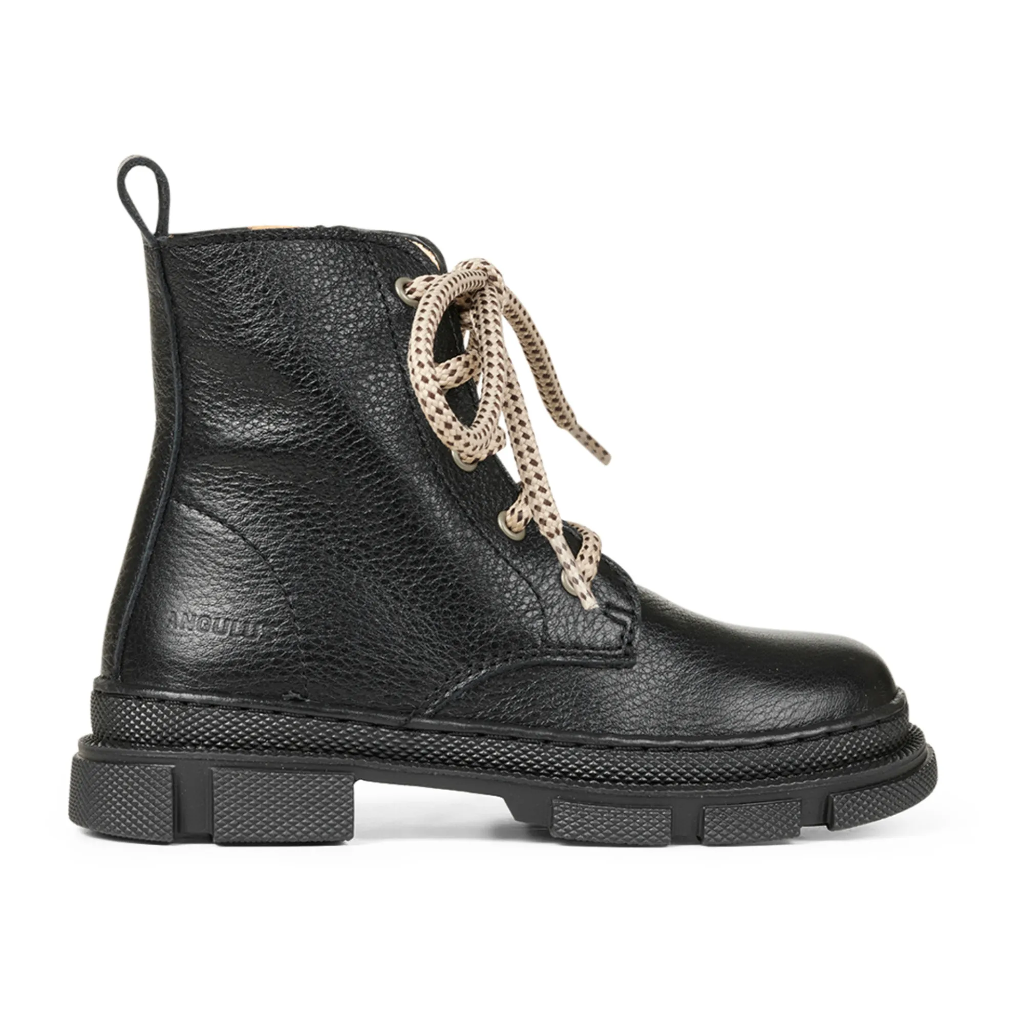 Angulus Black Zip Up High-Top Boots