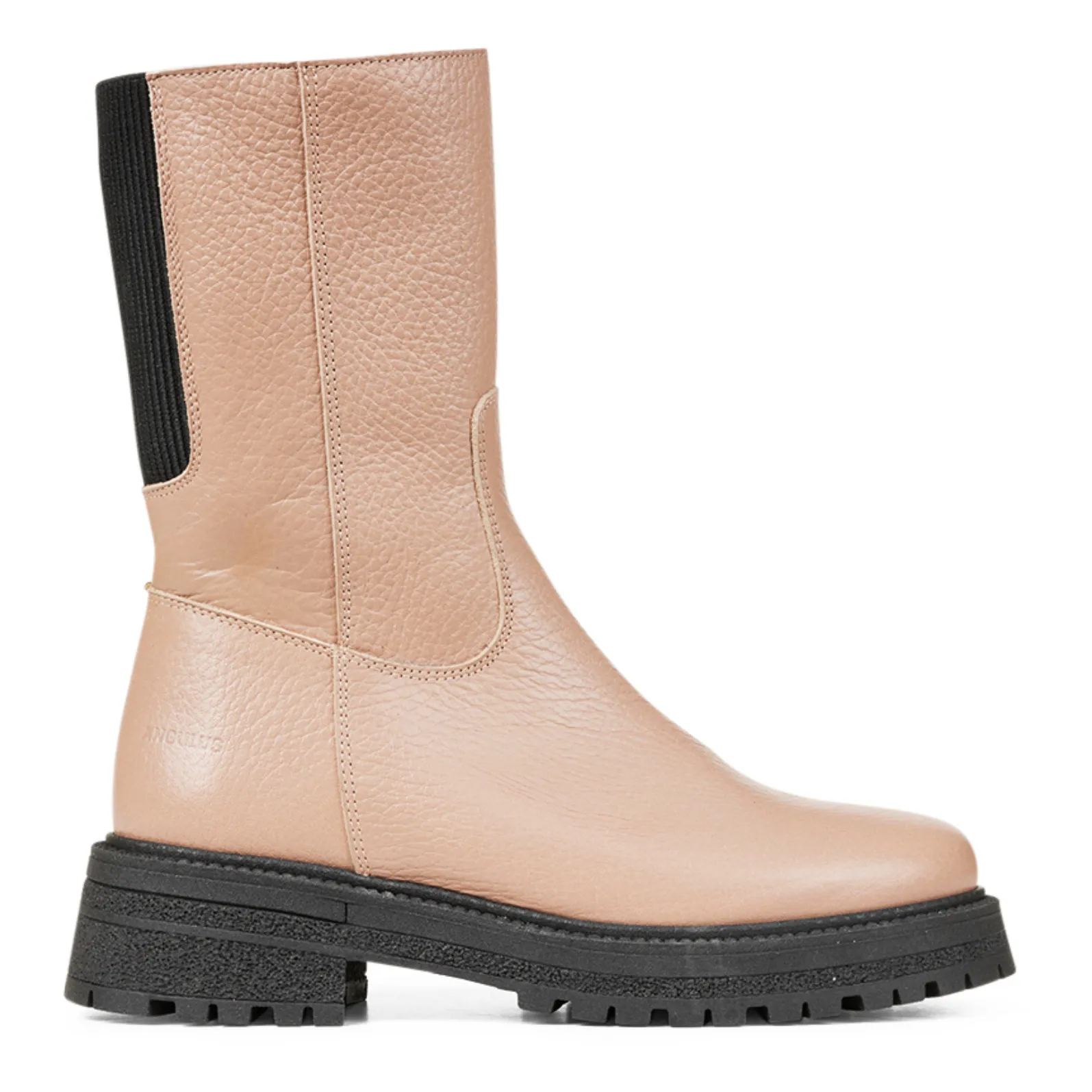 Angulus Cream Zip Up High-Top Boots