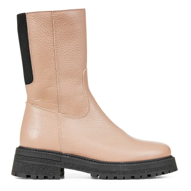 Stiefeletten Hoch Zip | Cremefarben