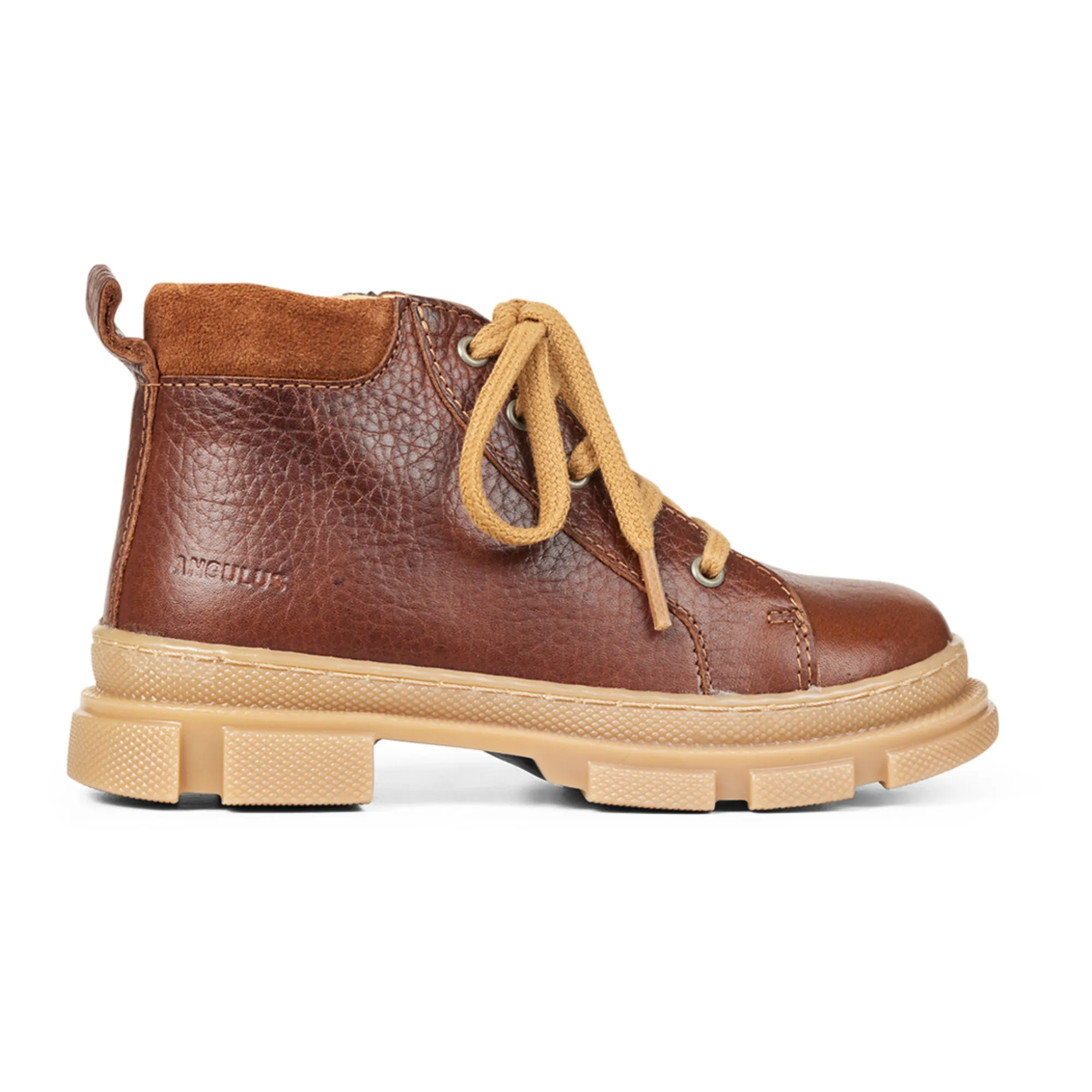 Angulus Cognac Lace-Up Zip Boots