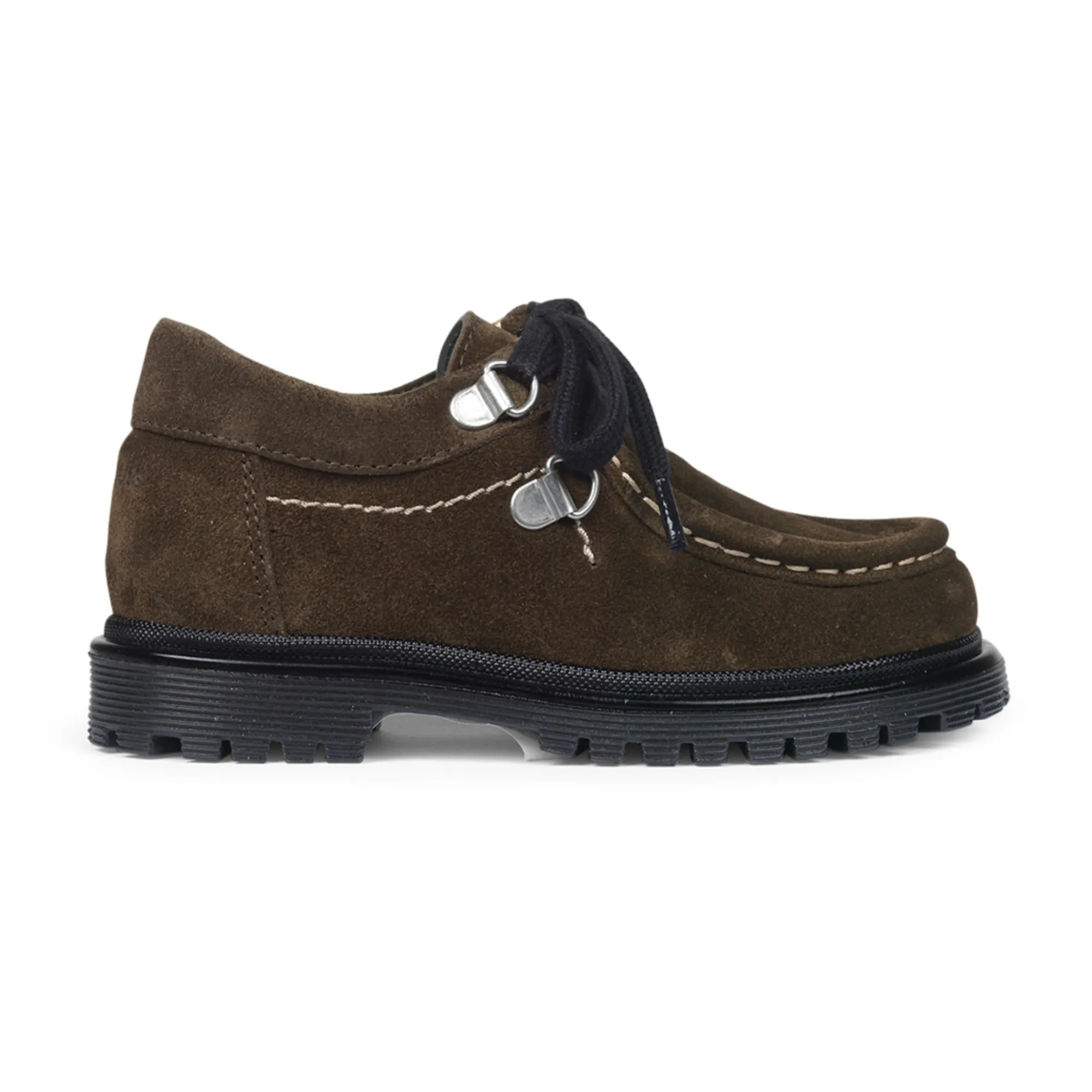 Angulus Khaki Suede Lace-Up Loafers