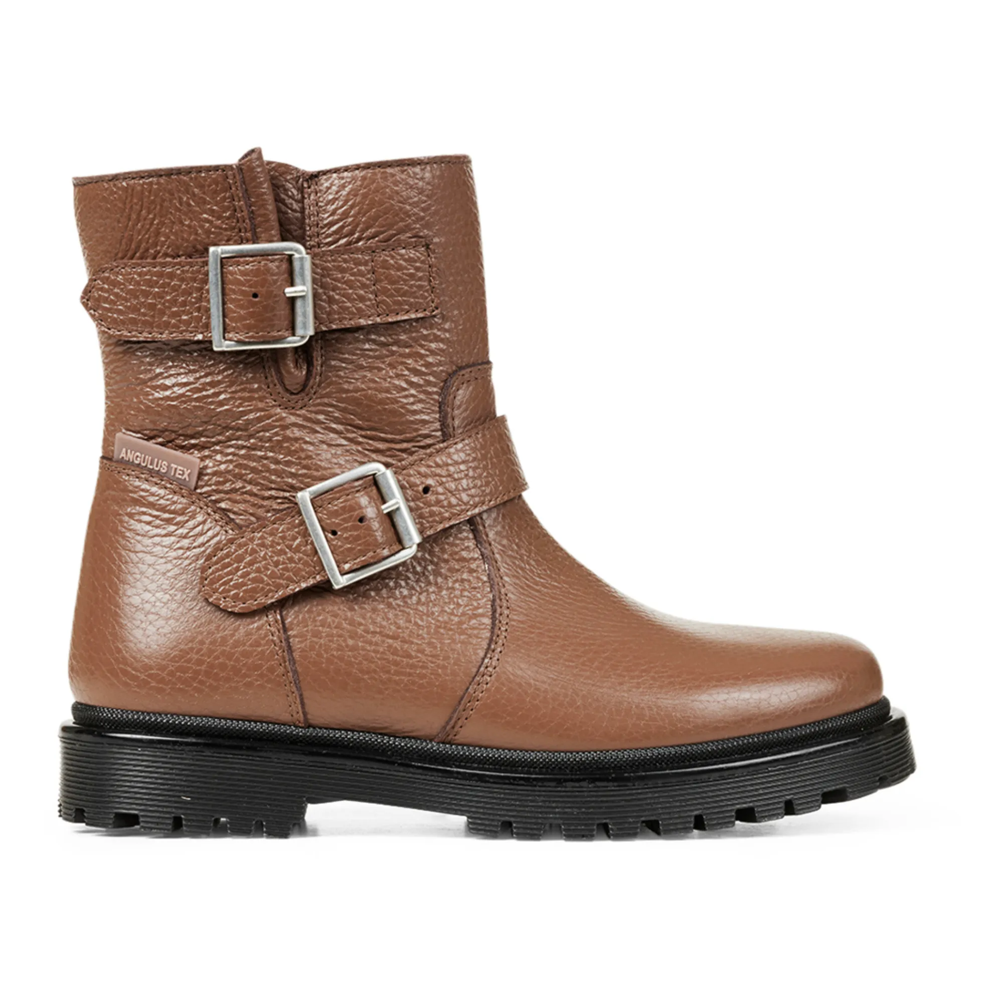 Angulus Brown Fur-Lined Zip-Up Ankle Boots