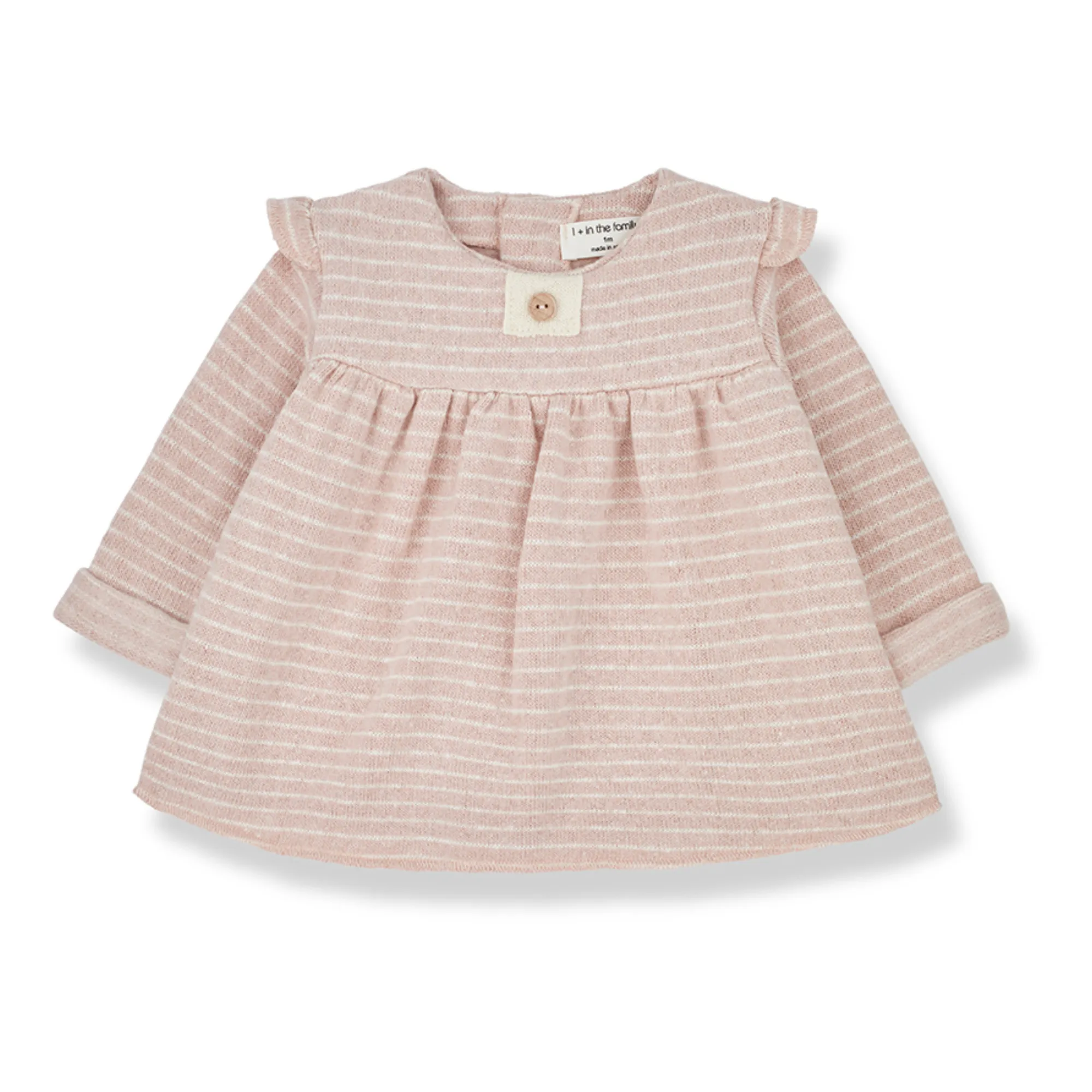 1+ In The Family Pale Pink Lili Recycled Fibre Striped Dress