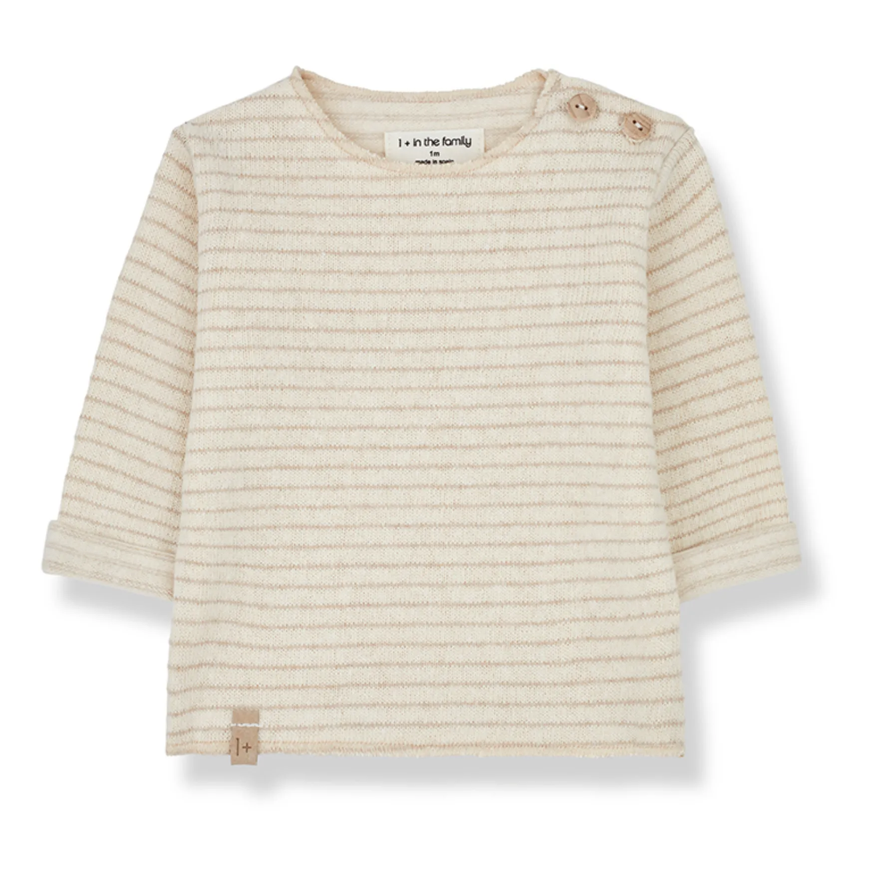 1+ In The Family Ecru Aubin Recycled Fibre Striped T-Shirt