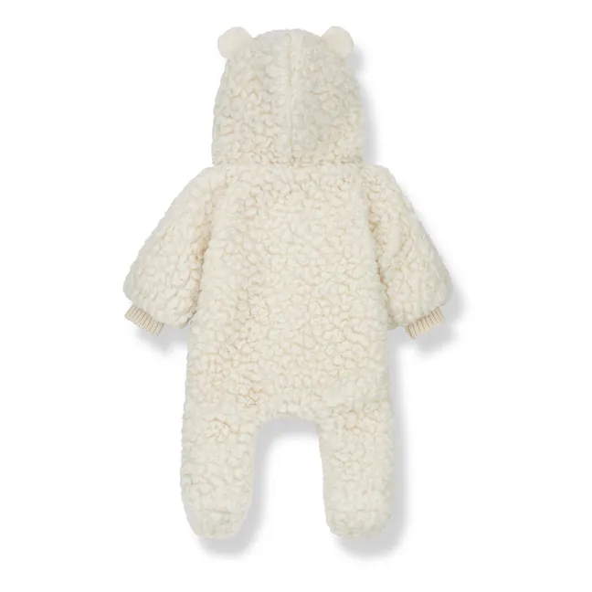 Mono con capucha de lana y algodón Liam | Crudo