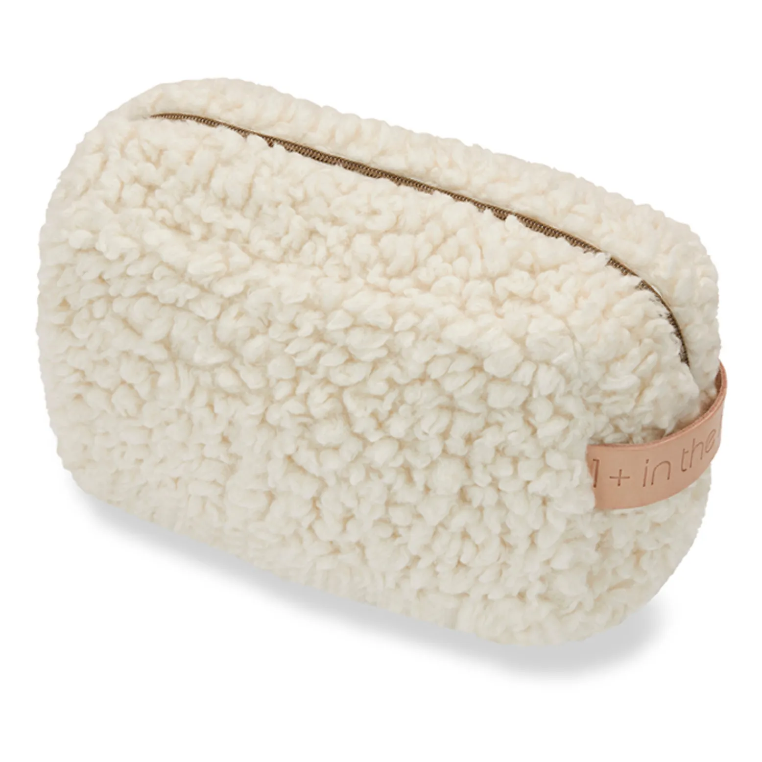 1+ In The Family Ecru Iconic Cotton And Wool Sherpa Toiletry Bag