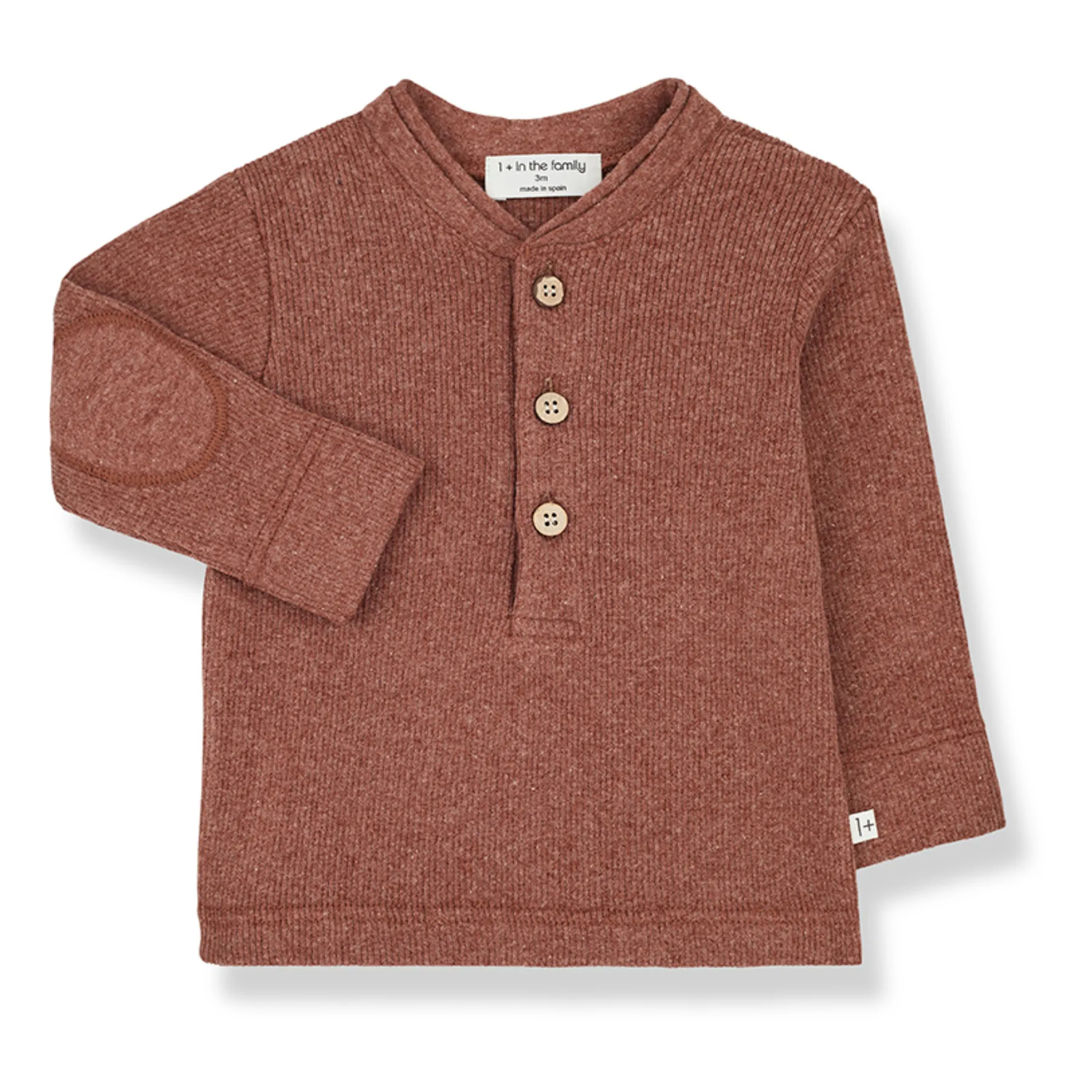1+ In The Family Brown Andre Ribbed T-Shirt