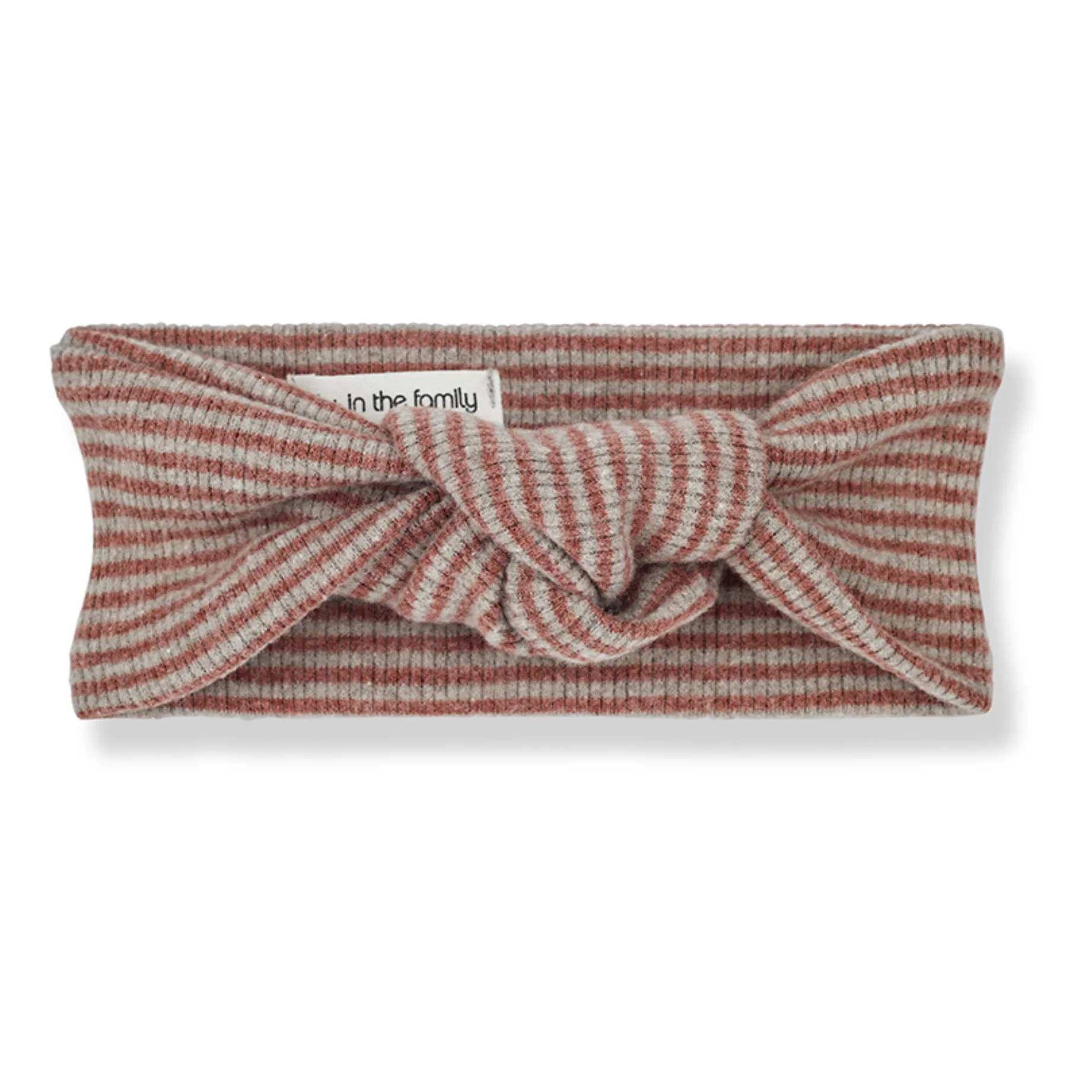 1+ In The Family Brown Luz Striped Ribbed Headband
