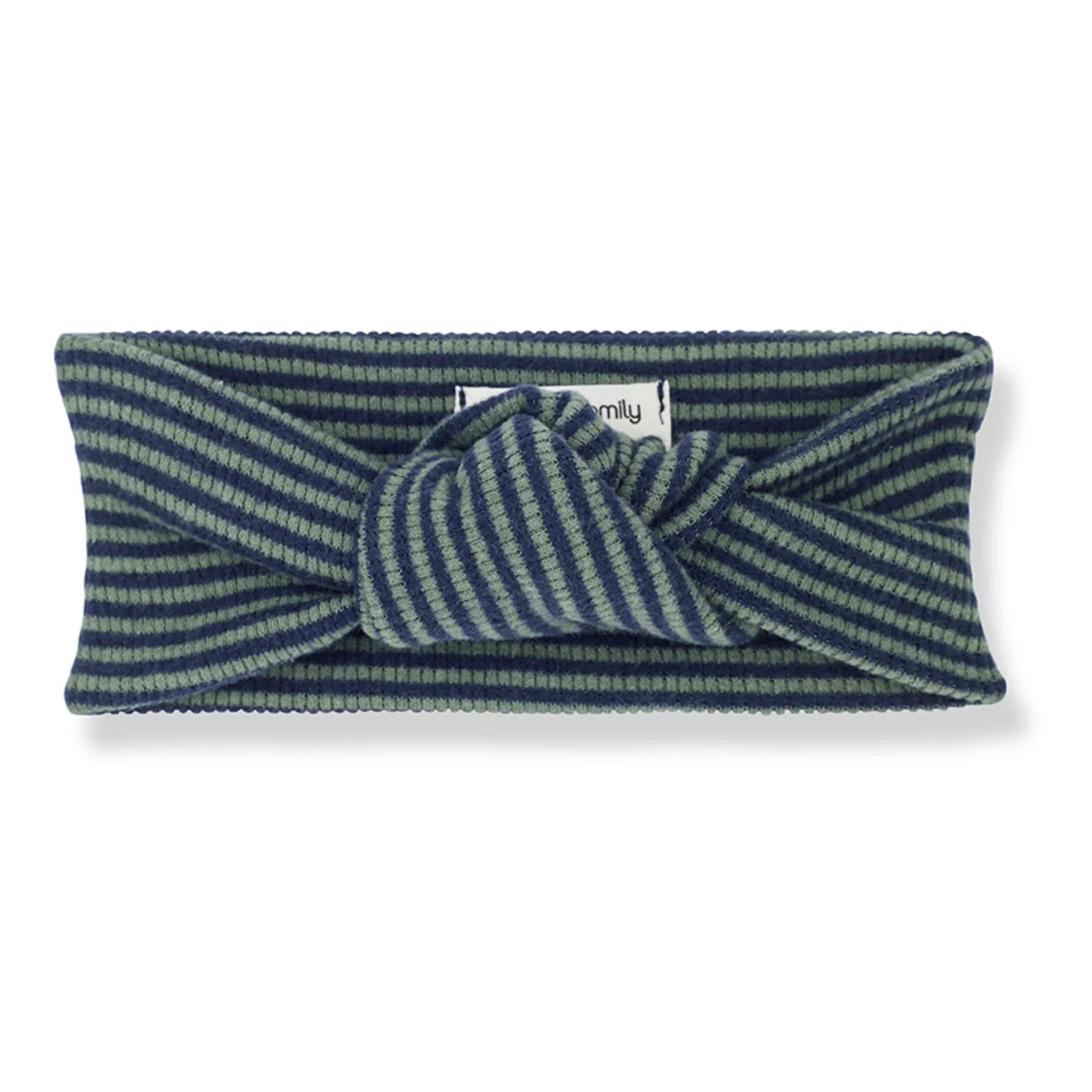 1+ In The Family Blue Green Luz Striped Ribbed Headband