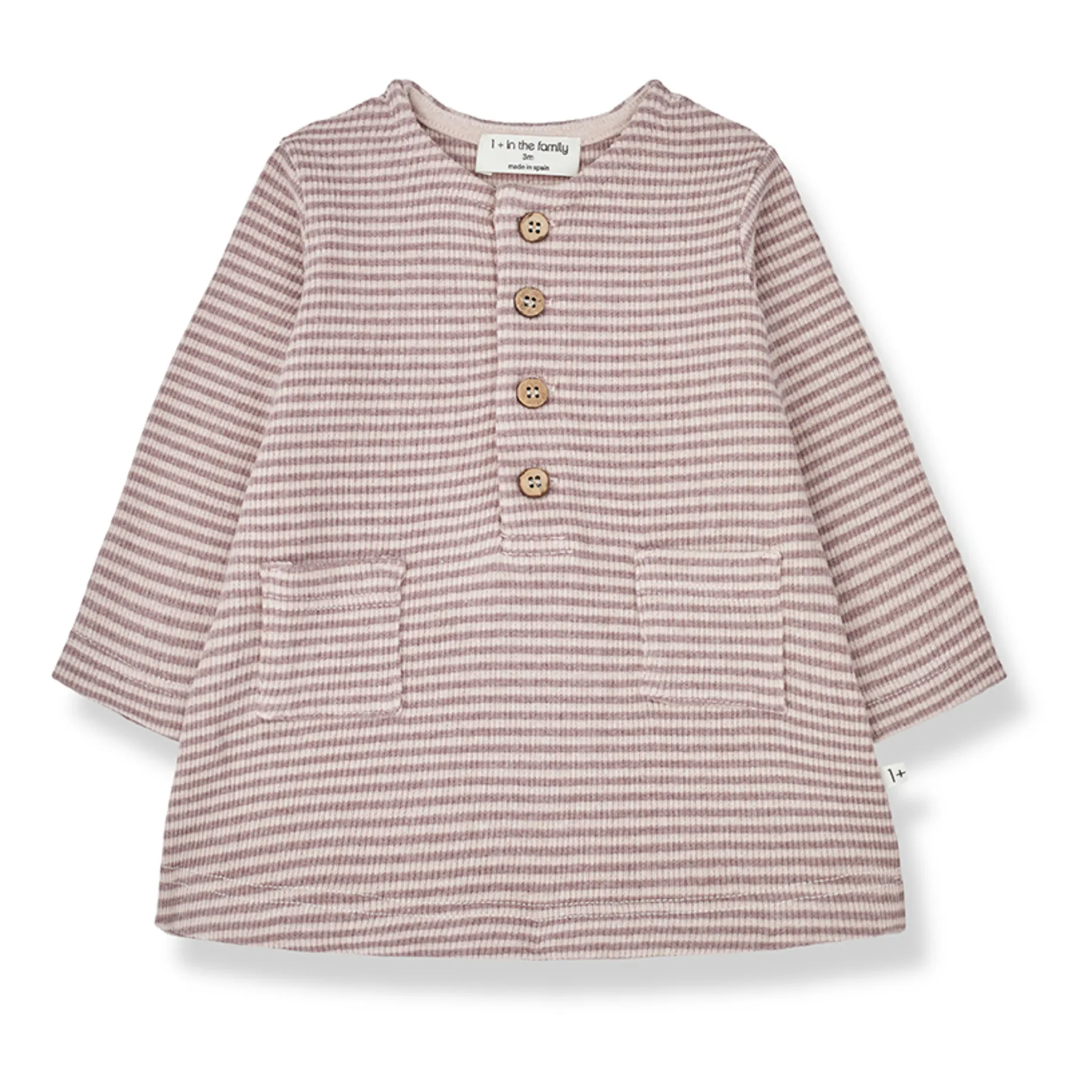 1+ In The Family Mauve Dima Striped Ribbed Dress