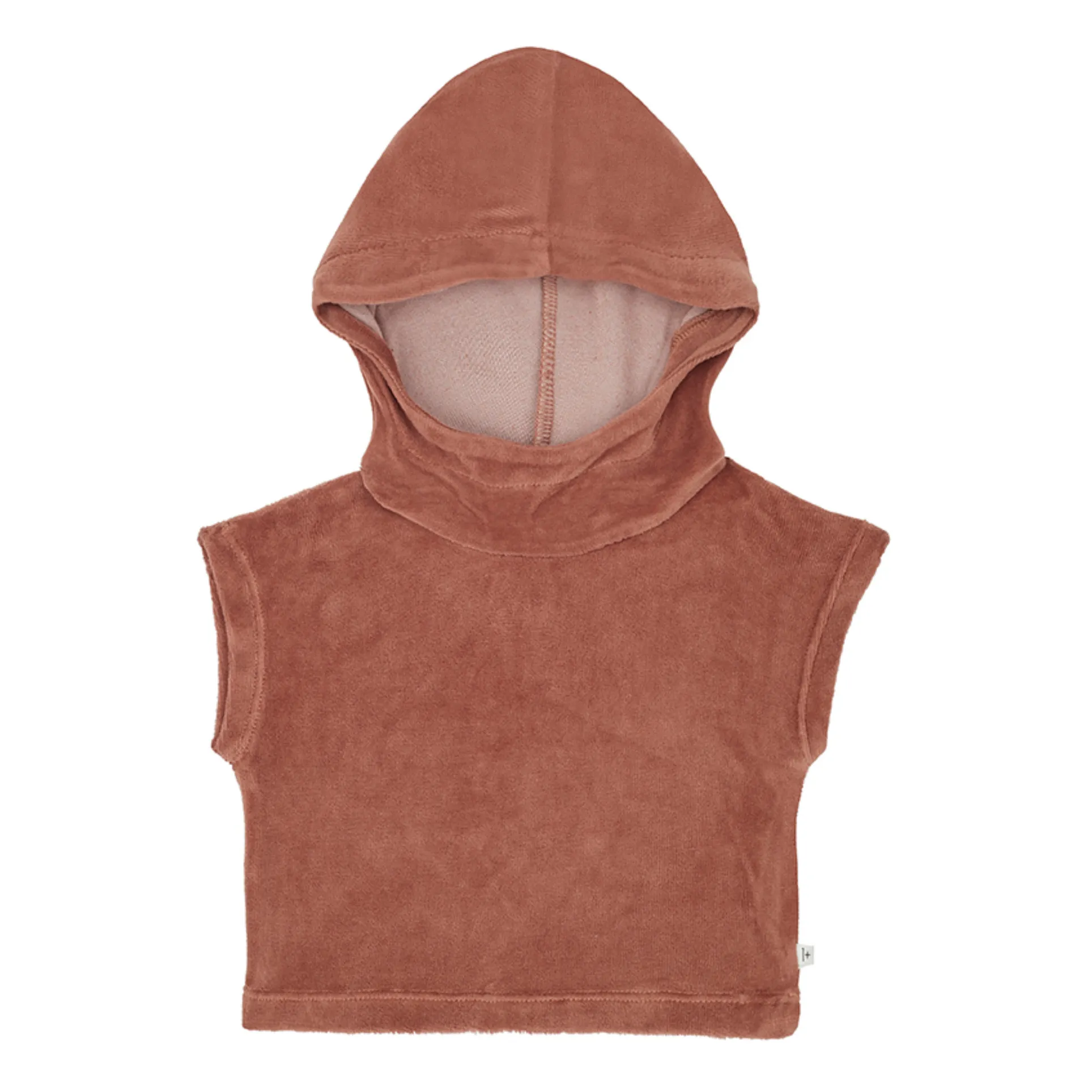 1+ In The Family Unisex Terracotta Timea Velvet Sleeveless Hoodie