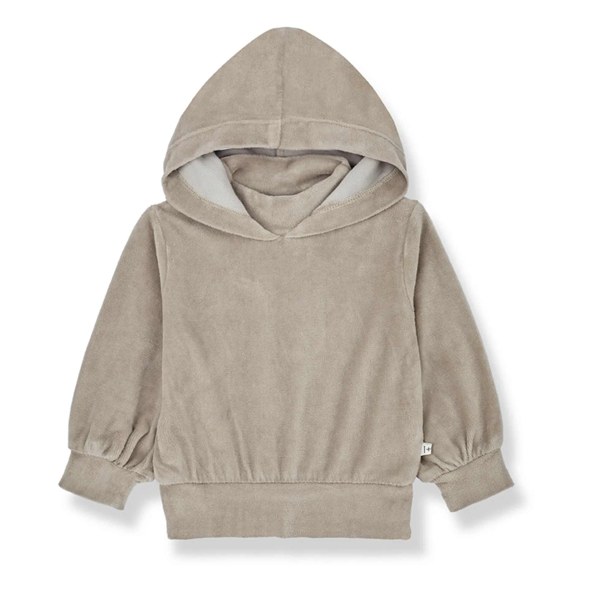 Albina Velour Hoodie | Taupe brown- Product image n°0