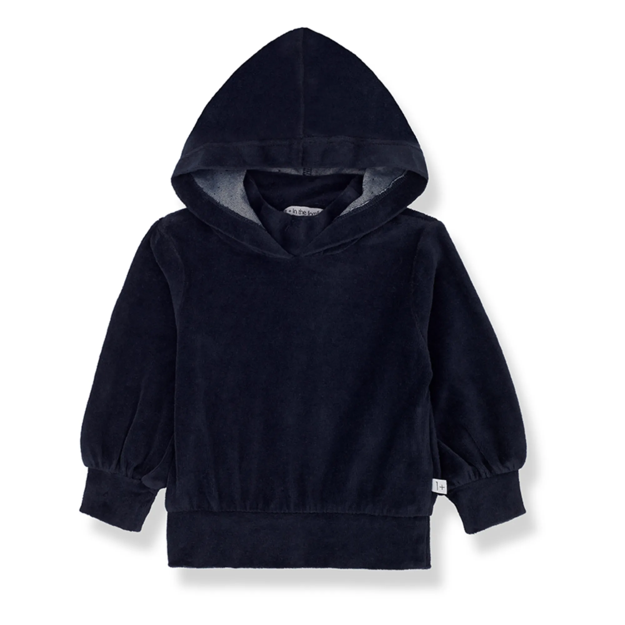 1+ In The Family Navy Blue Albina Velour Hoodie