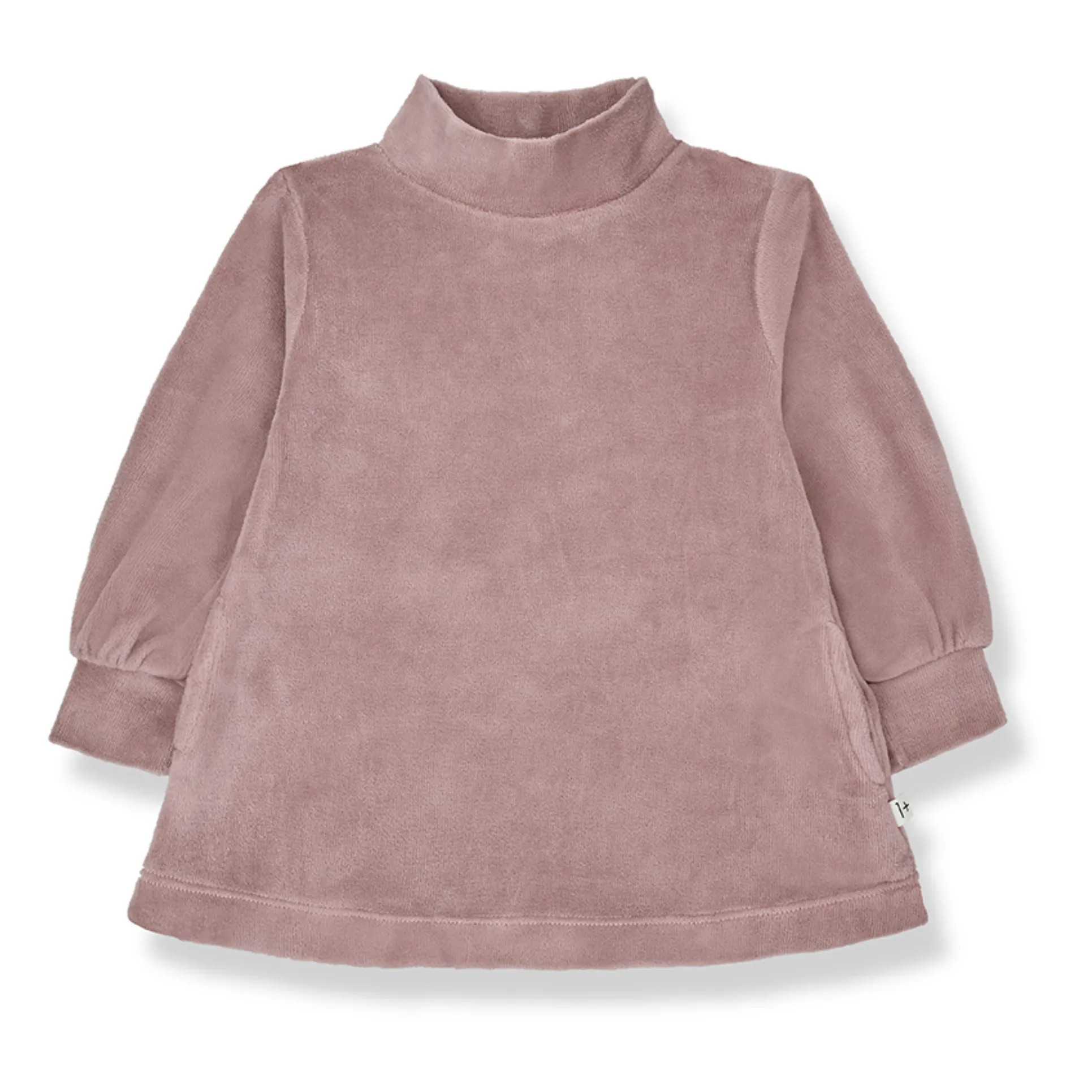 1+ In The Family Mauve Rudra Velour Roll Neck Dress