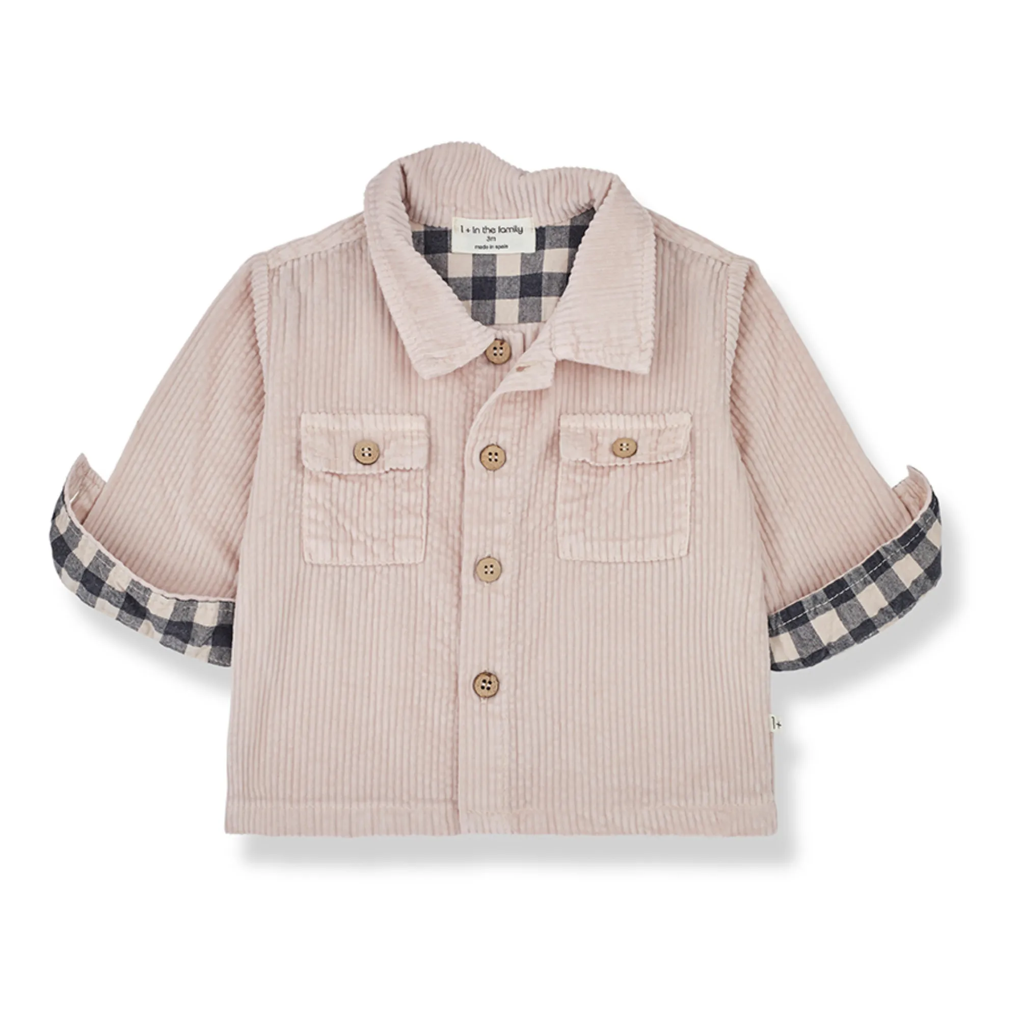 1+ In The Family Pale Pink Dries Corduroy Shirt