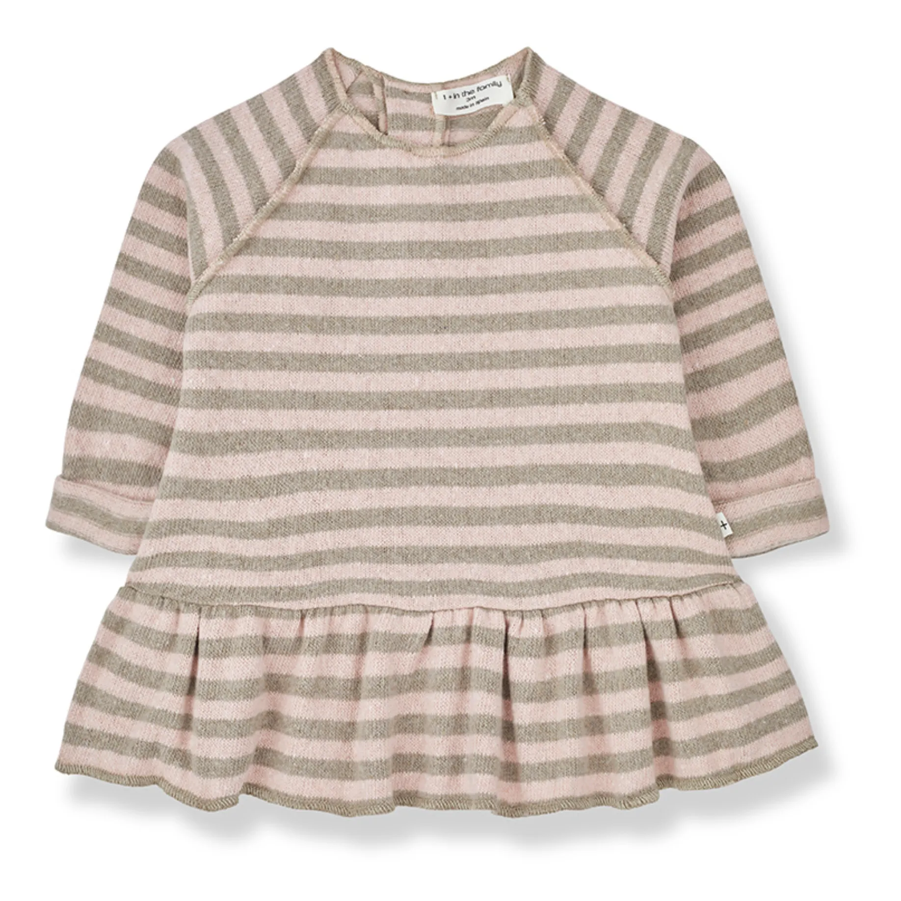 1+ In The Family Pale Pink Striped Recycled Material Dress Bertha