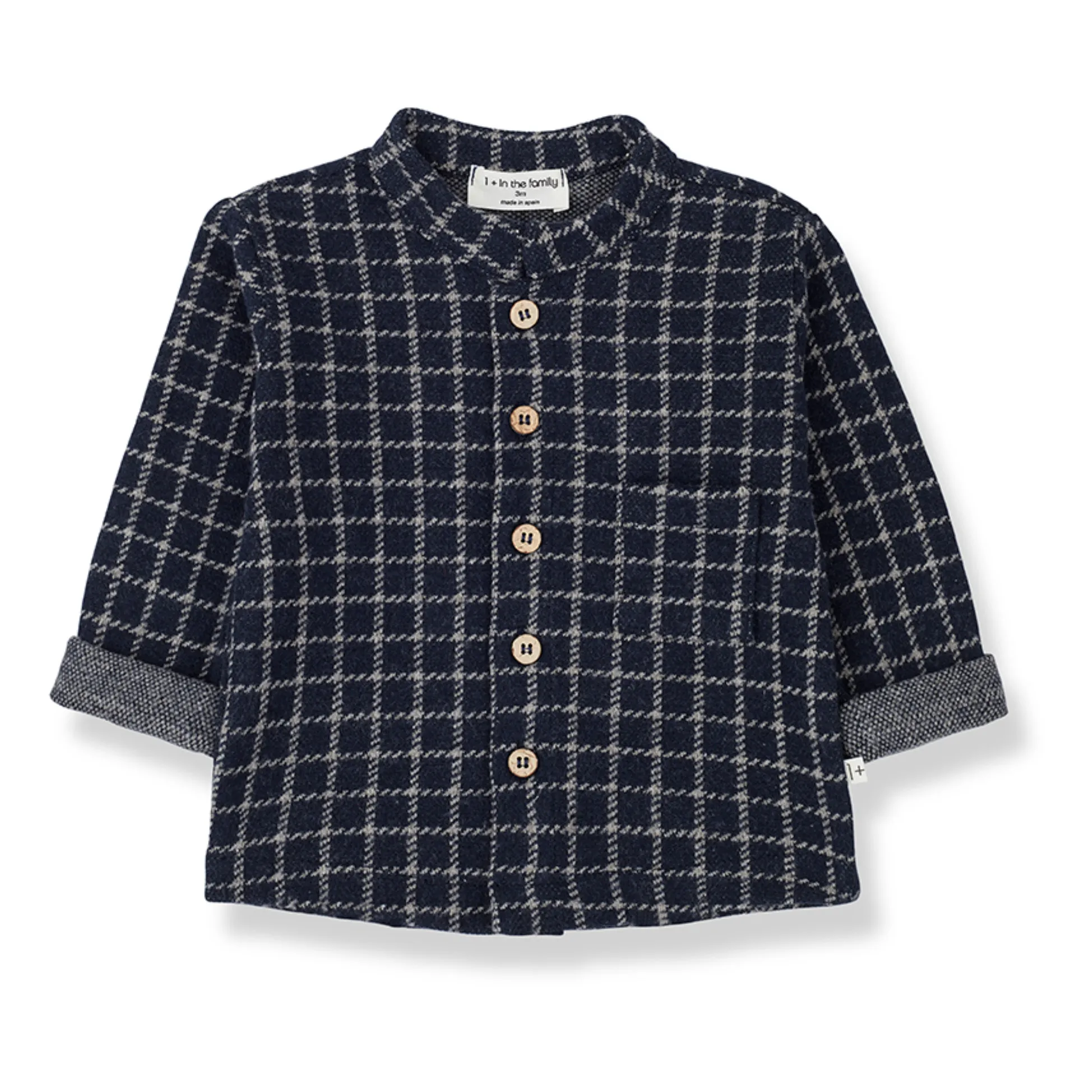 1+ In The Family Navy Blue Rick Checked Shirt