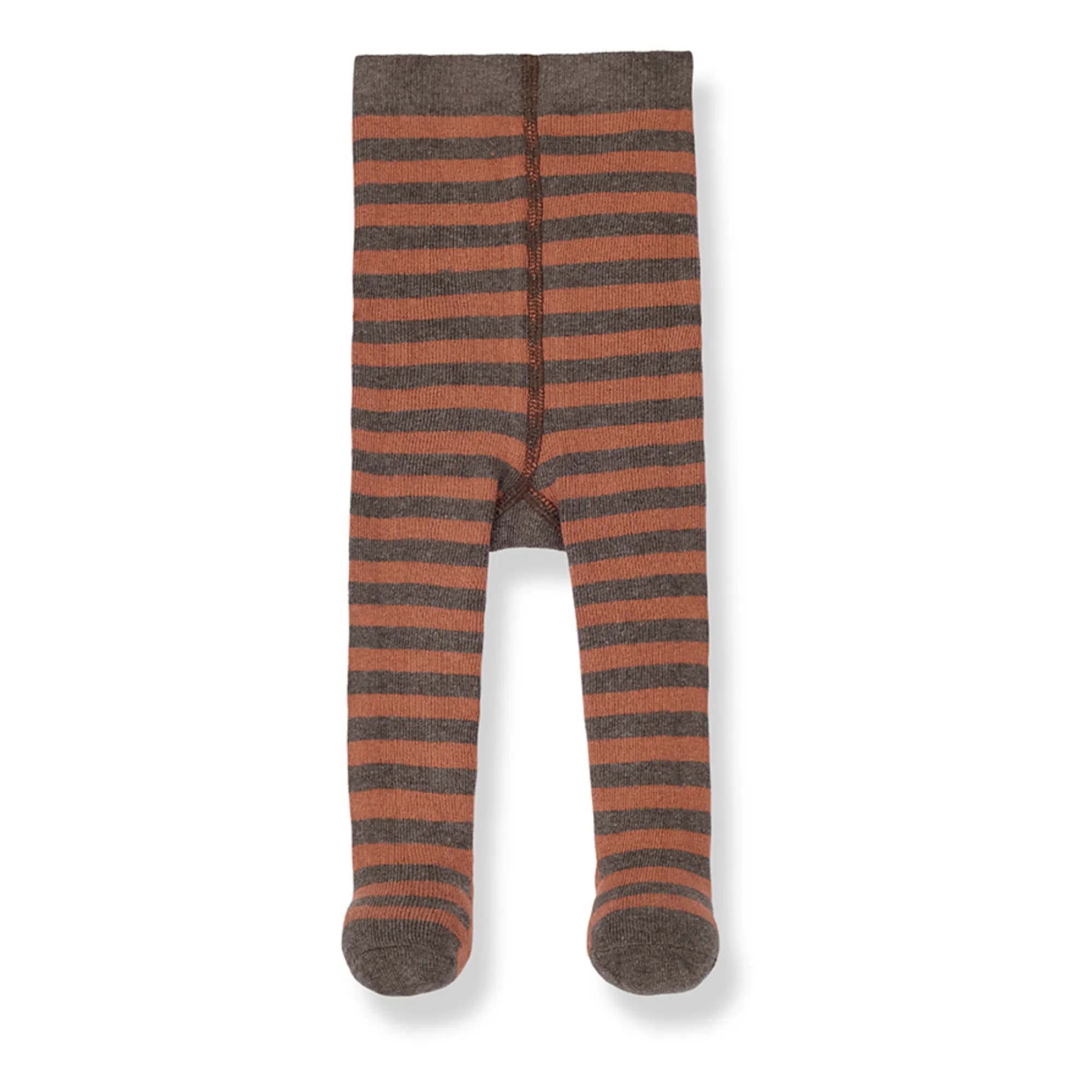 1+ In The Family Brown Irina Striped Ribbed Tights