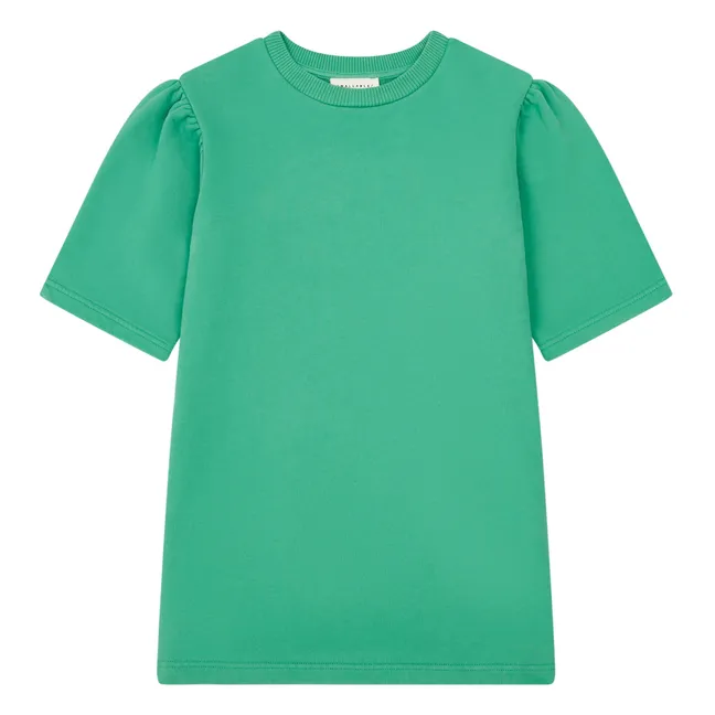 Robe Fille Manches Amples Molleton Bio | Vert