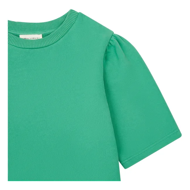 Robe Fille Manches Amples Molleton Bio | Vert