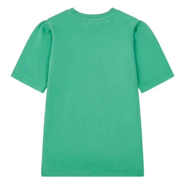 Robe Fille Manches Amples Molleton Bio | Vert