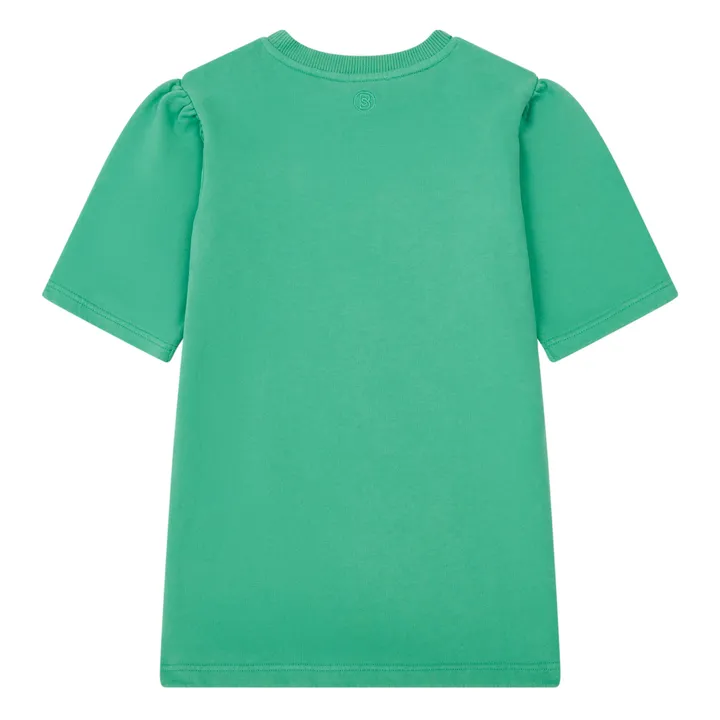 Girl's Organic Fleece Dress with Loose Sleeves | Green- Product image n°2