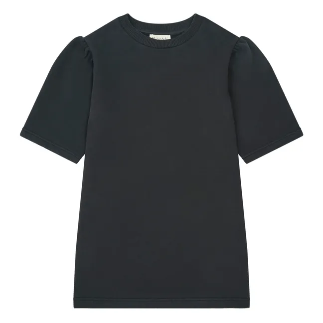 Robe Fille Manches Amples Molleton Bio | Noir