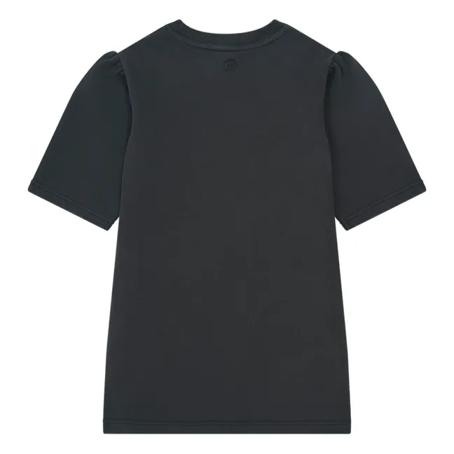 Robe Fille Manches Amples Molleton Bio | Noir
