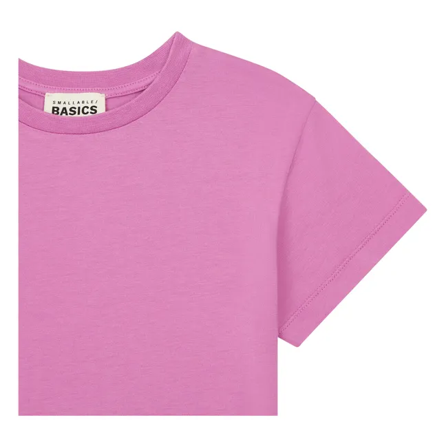 T-Shirt Fille Coton Bio | Rose bonbon