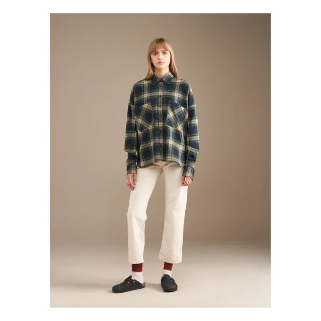 Hemd Charlize Kariert Wolle - Damenkollektion | Blau