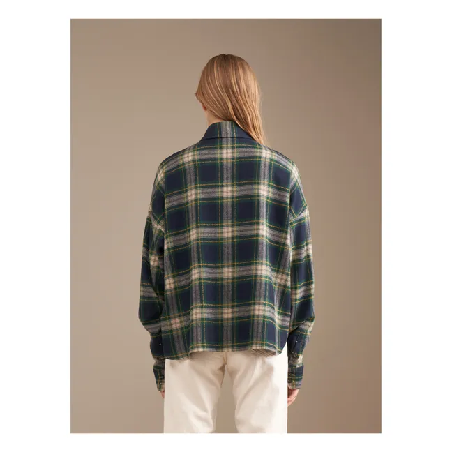 Hemd Charlize Kariert Wolle - Damenkollektion | Blau