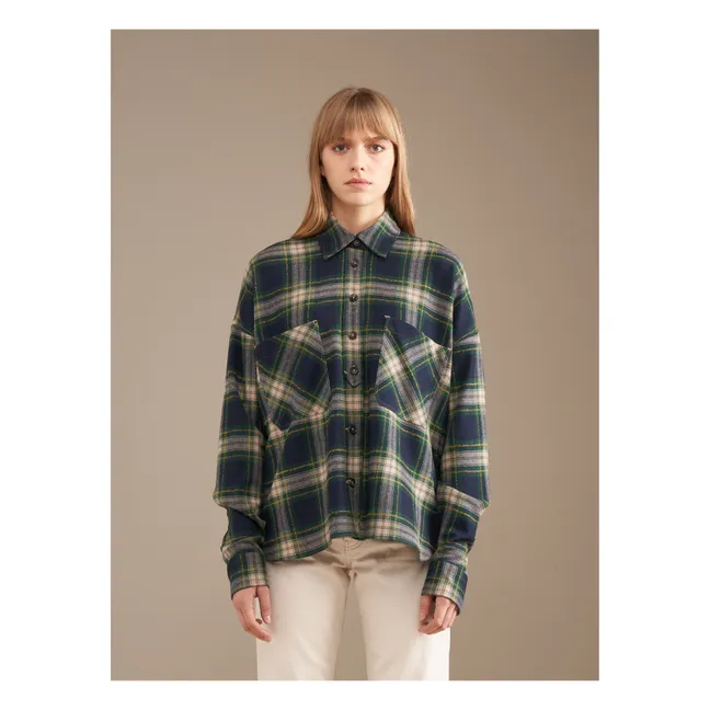 Hemd Charlize Kariert Wolle - Damenkollektion | Blau